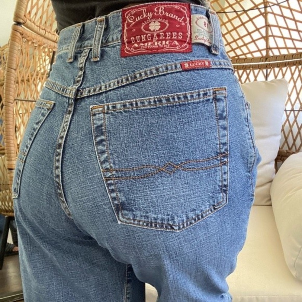 Vintage Y2K lucky brand high rise wide leg dungarees jeans size 30